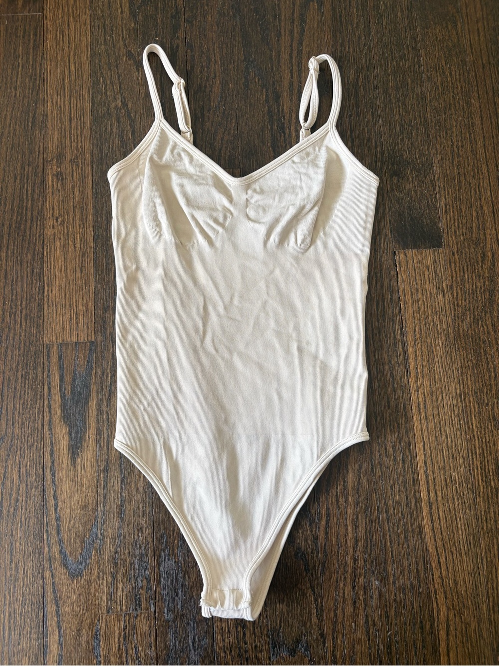 Women's Ivory Seamless Bodysuit with Adjustable Straps